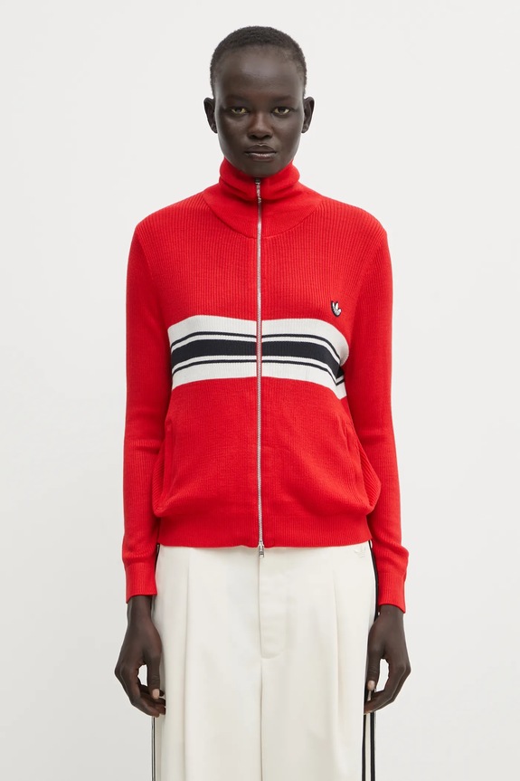 Kardigan adidas Originals x Wales Bonner W Knit Tt vzorovaný červená KB2294