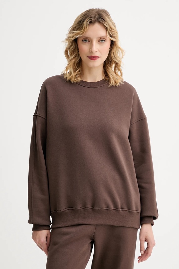 MUUV. bluză MUUV. x Answear uni maro BLUZA.CREWNECK.RAIZ