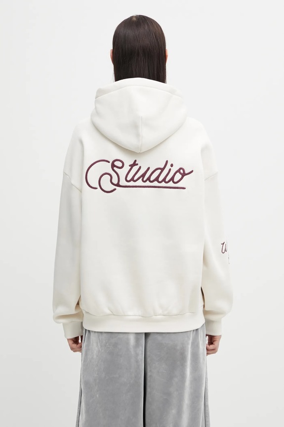 WRSTBHVR sweatshirt Gustaf applique beige U2025TT.3067