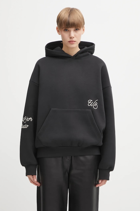 WRSTBHVR bluza Gustaf z kapturem czarny U2025TT.3067