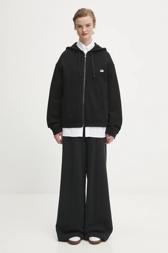 Bavlněná mikina Fiorucci Angel Patch Regular Fit Zip Up W02FPSZI397CJ05BK01 černá