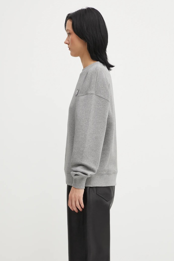 Maison Kitsuné cotton sweatshirt Bold Fox Head Patch MW00315KM0321 gray AW25