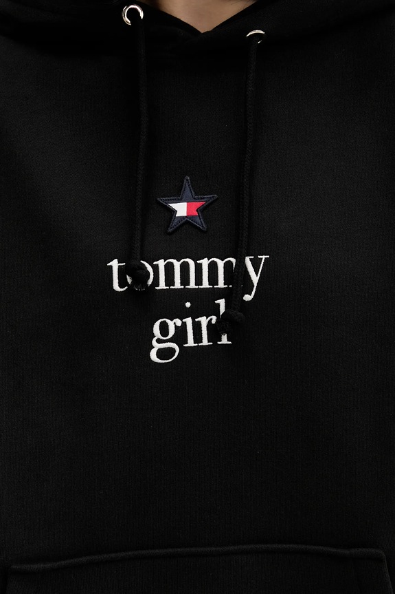 Βαμβακερή μπλούζα Tommy Jeans DN0DN00099 μαύρο