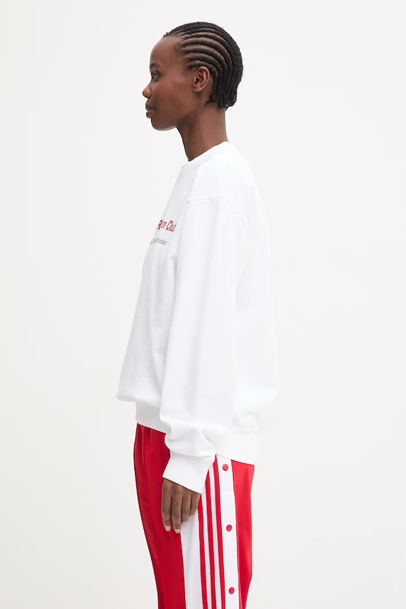 Sporty & Rich Run Club μπλούζα oversize βαμβακερή Γυναικεία ST07164172WH01 λευκό AW25