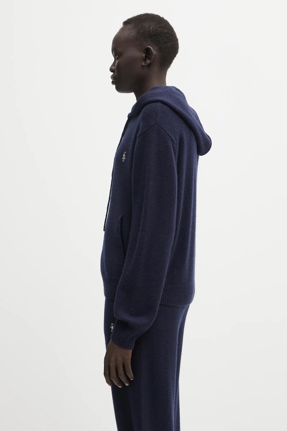 Шерстяна кофта Sporty & Rich SRC Cashmere CA00264302BL106 темно-синій AW25