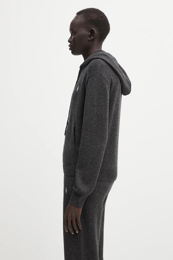 Vunena dukserica Sporty & Rich SRC Cashmere CA00264302GY11 siva AW25
