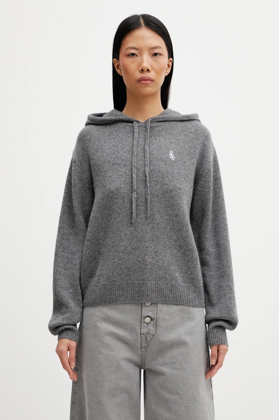 Шерстяной свитер Sporty & Rich SRC Cashmere шерсть серый WS01367302GY22