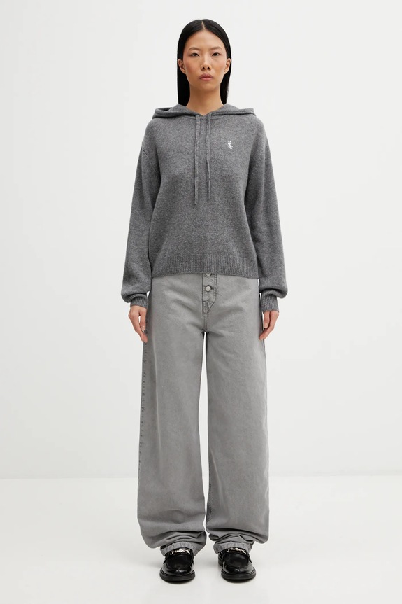 Шерстяной свитер Sporty & Rich SRC Cashmere WS01367302GY22 серый