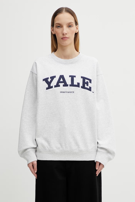 Sporty & Rich bluza bawełniana Yale Ivy bawełna szary ST071611681GY03