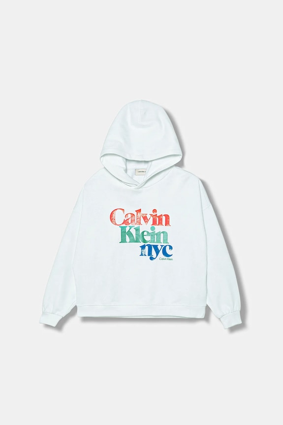 Παιδική βαμβακερή μπλούζα Calvin Klein Jeans στάμπα λευκό IG0IG02989.9BYA