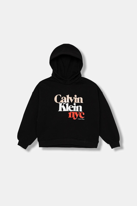Παιδική βαμβακερή μπλούζα Calvin Klein Jeans IG0IG02989.9BYA μαύρο AW25