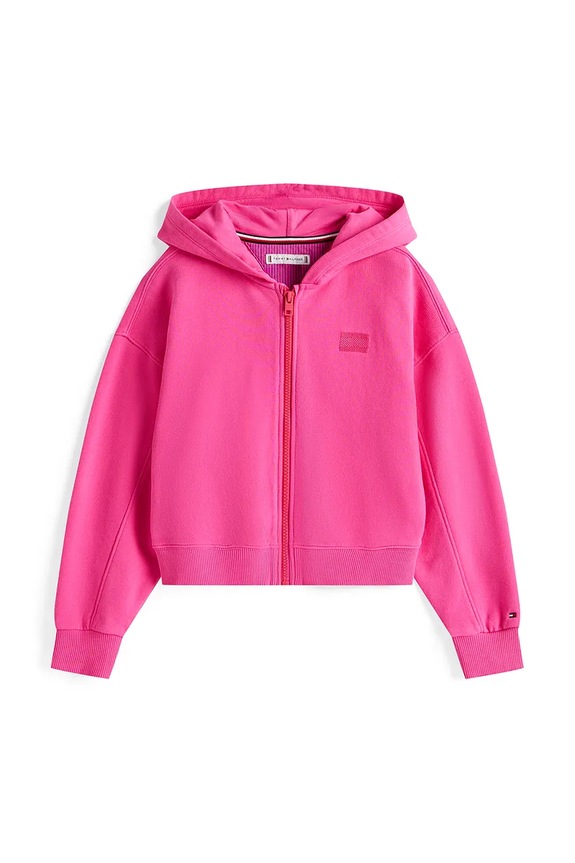 Tommy Hilfiger hanorac de bumbac pentru copii KG0KG08690.9BYA roz AW25