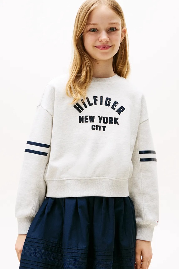 Mikina Tommy Hilfiger bavlna sivá KG0KG08746.9BYA