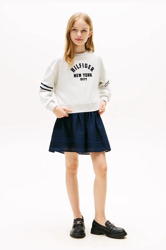 Dievča Mikina Tommy Hilfiger KG0KG08746.9BYA sivá