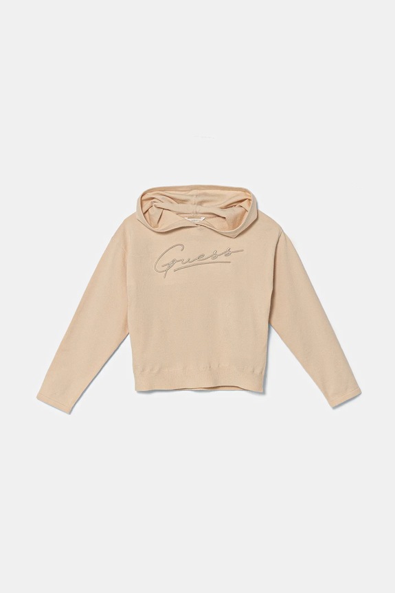 Dječja dukserica Guess s kapuljačom bež J5RR13.Z3KS0.9BYA