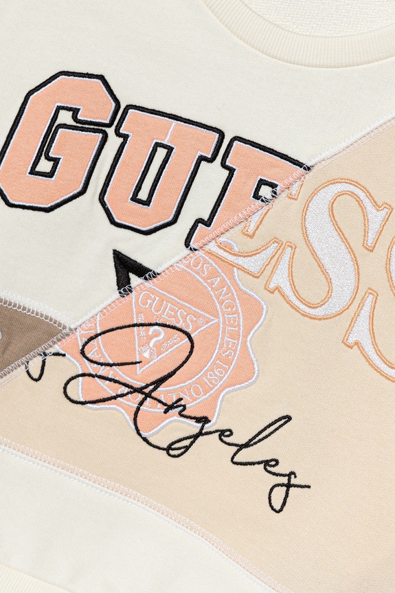 Fete Guess hanorac de bumbac pentru copii J5YQ04.KA6R4.9BYA bej