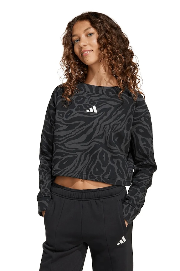 Detská mikina adidas potlač čierna JM1367