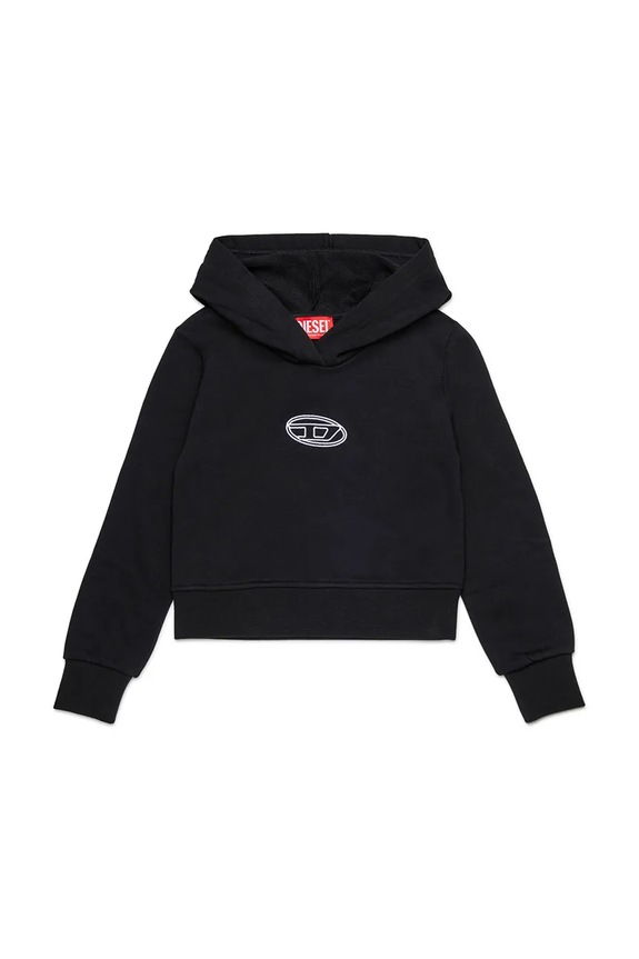 Otroški bombažen pulover Diesel SASYHOOD SWEAT-SHIRT Potisk črna J02416