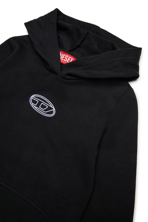 Deklice Otroški bombažen pulover Diesel SASYHOOD SWEAT-SHIRT J02416 črna