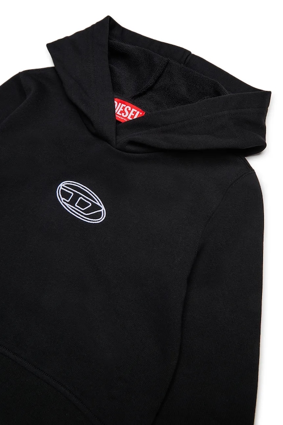 Deklice Otroški bombažen pulover Diesel SASYHOOD SWEAT-SHIRT J02416 črna