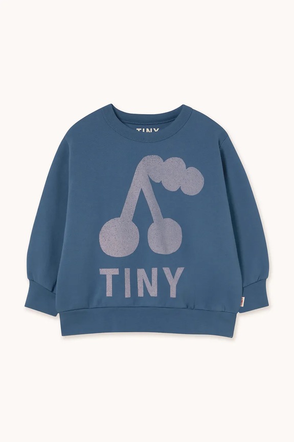 Дитяча бавовняна кофта Tinycottons CHERRY GRAPHIC SWEATSHIRT AW25.279 блакитний AW25