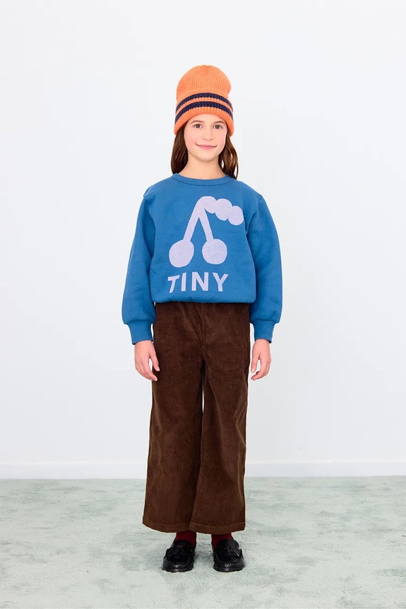 Дитяча бавовняна кофта Tinycottons CHERRY GRAPHIC SWEATSHIRT блакитний AW25.279