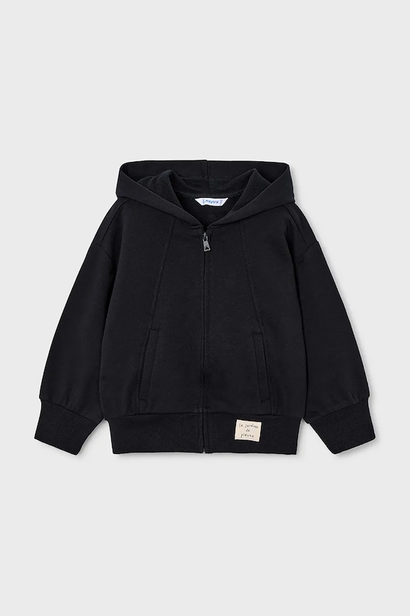 Dječja dukserica Mayoral s kapuljačom crna 4449.6D.Mini.9BYA