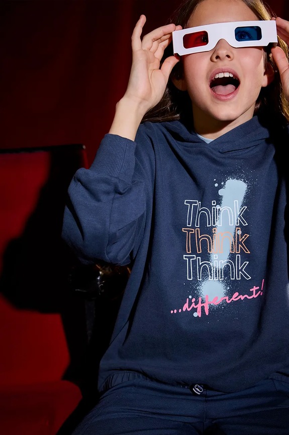 Dječja dukserica Mayoral print plava 7425.8H.Junior.9BYA