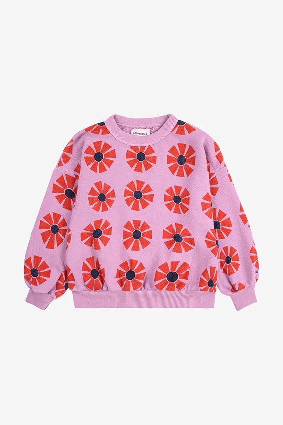 Detská bavlnená mikina Bobo Choses Kaleidoscope 225AC038 fialová AW25