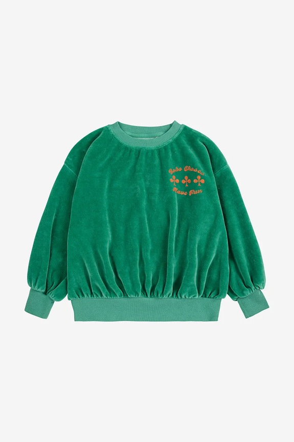 Detská mikina Bobo Choses Have Fun 225AC040 zelená AW25