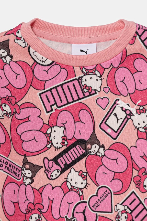Dievča Detská mikina Puma PUMA X HELLO KITTY & FRIENDS Relaxed AOP Crew FL 632392 ružová