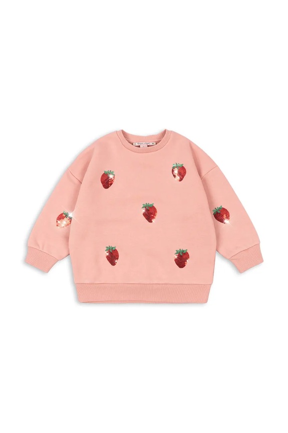 Konges Sløjd bluza dziecięca LOU SEQUIN SWEAT SHIRT OCS aplikacja różowy KS103862.9BYA
