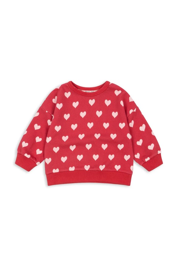 Detská bavlnená mikina Konges Sløjd LOUPY LOU SWEAT SHIRT OCS bavlna červená KS103874.9BYA