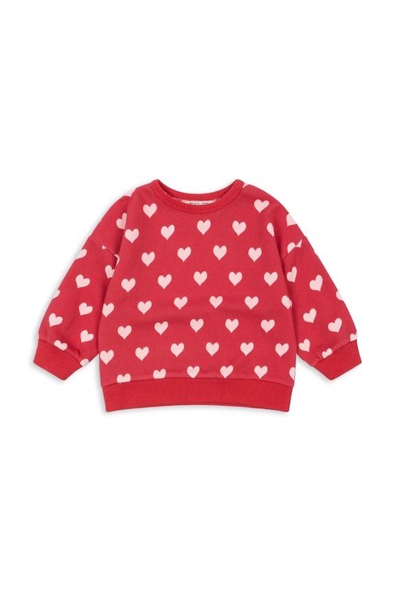 Detská bavlnená mikina Konges Sløjd LOUPY LOU SWEAT SHIRT OCS bavlna červená KS103874.9BYA