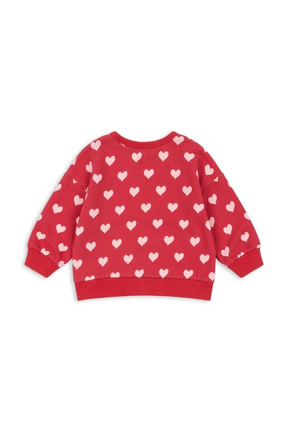 Detská bavlnená mikina Konges Sløjd LOUPY LOU SWEAT SHIRT OCS KS103874.9BYA červená AW25