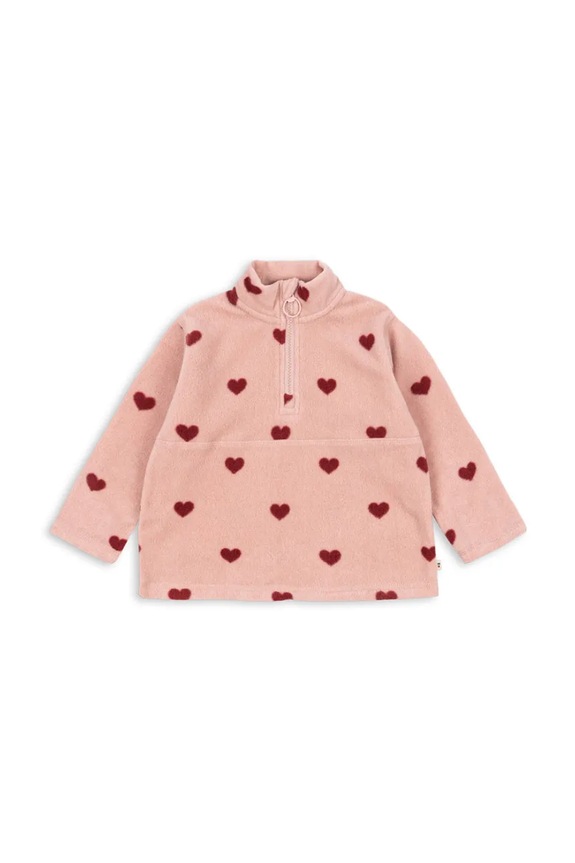 Дитяча кофта Konges Sløjd TAVI FLEECE SWEATSHIRT GRS з капюшоном рожевий KS101301.G.9BYA