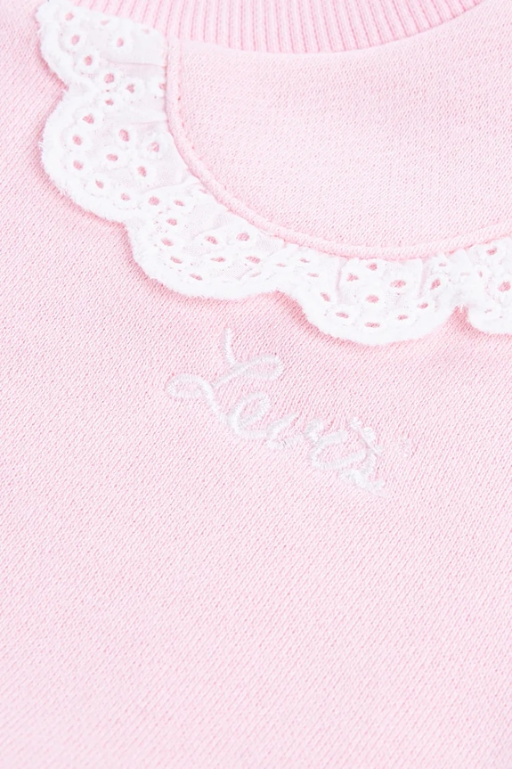 Levi's bluză bebe PETER PAN COLLAR CREW NECK roz 1EN575