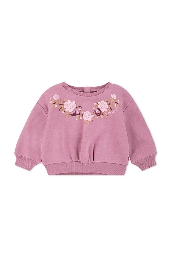 Μπλούζα μωρού Levi's ROSE FRONT TUCK CREW στάμπα ροζ 1EP015