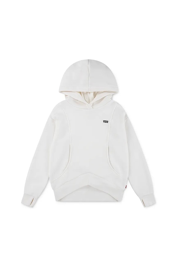Дитяча кофта Levi's BATWING PATCH HOODIE з капюшоном бежевий 3EN447