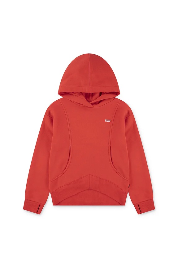 Παιδική μπλούζα Levi's BATWING PATCH HOODIE βαμβάκι κόκκινο 3EN447