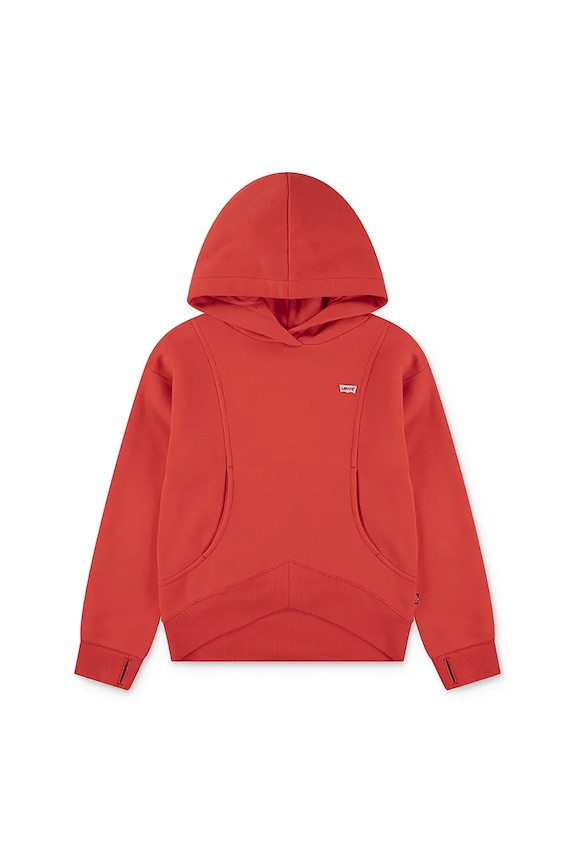 Παιδική μπλούζα Levi's BATWING PATCH HOODIE βαμβάκι κόκκινο 3EN447