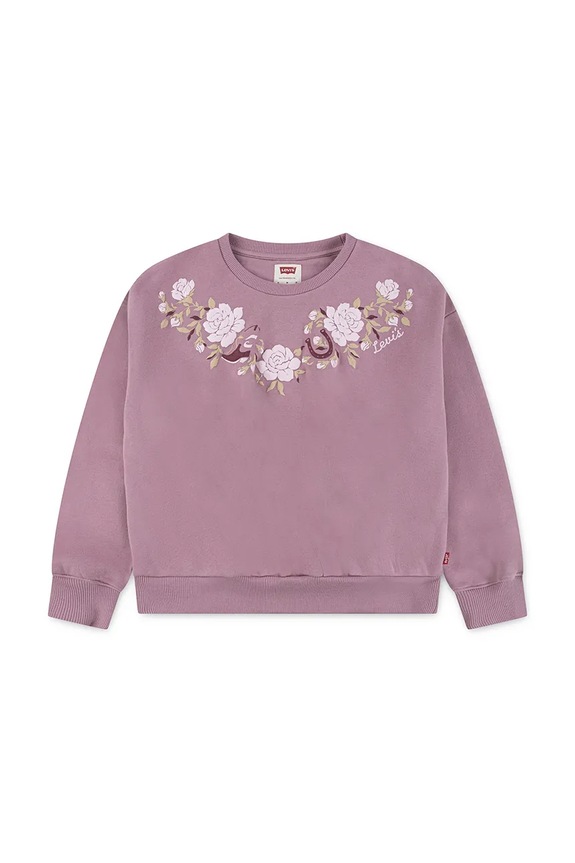 Levi's bluza dziecięca ROSE FRONT TUCK CREW pozostałe różowy 4EP015
