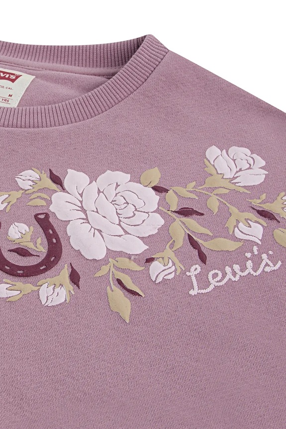 Dziewczynka Levi's bluza dziecięca ROSE FRONT TUCK CREW 4EP015 różowy