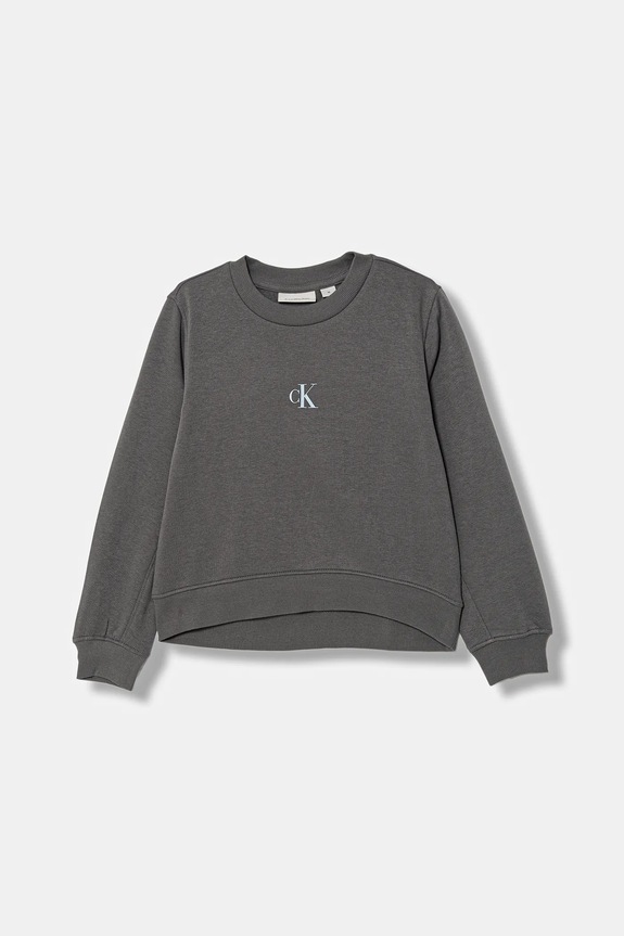 Detská mikina Calvin Klein Jeans bez kapucne sivá IG0IG02639.9BYA