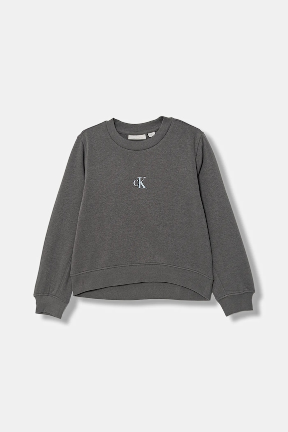 Detská mikina Calvin Klein Jeans bez kapucne sivá IG0IG02639.9BYA