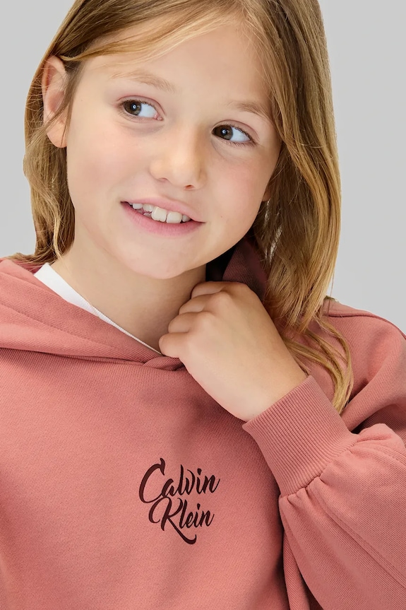 Dievča Detská bavlnená mikina Calvin Klein Jeans IG0IG03016.116.9BYA ružová