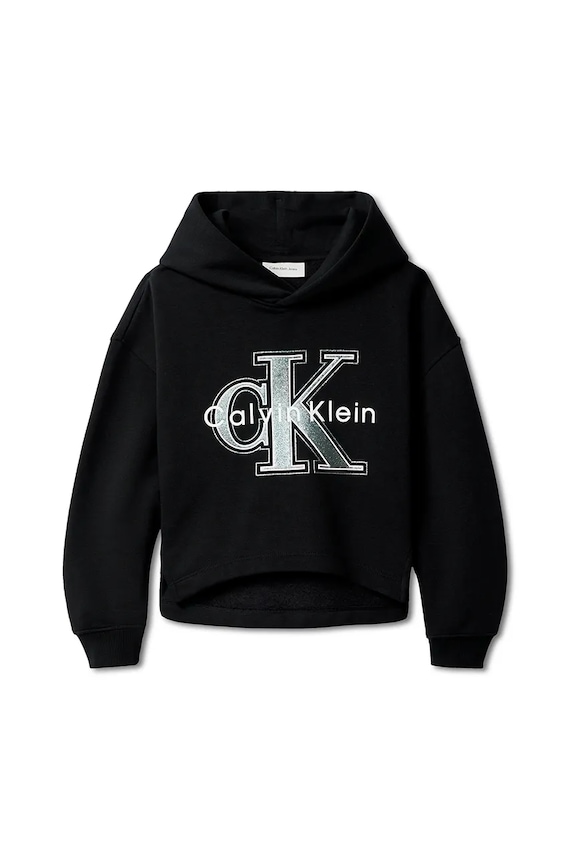 Βαμβακερή παιδική μπλούζα Calvin Klein Jeans IG0IG03018.9BYA μαύρο AW25
