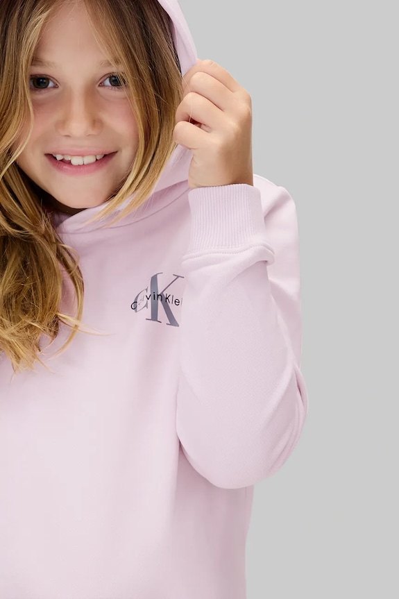 Calvin Klein Jeans hanorac de bumbac pentru copii roz IU0IU00712.9BYA