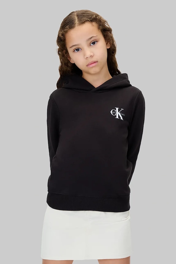Calvin Klein Jeans hanorac de bumbac pentru copii print negru IU0IU00712.9BYA