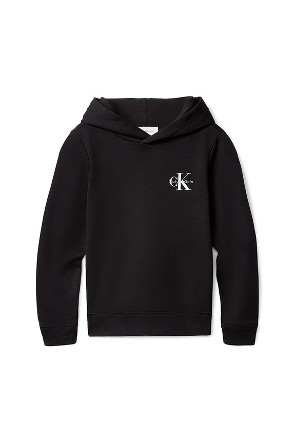 Calvin Klein Jeans hanorac de bumbac pentru copii IU0IU00712.9BYA negru AW25